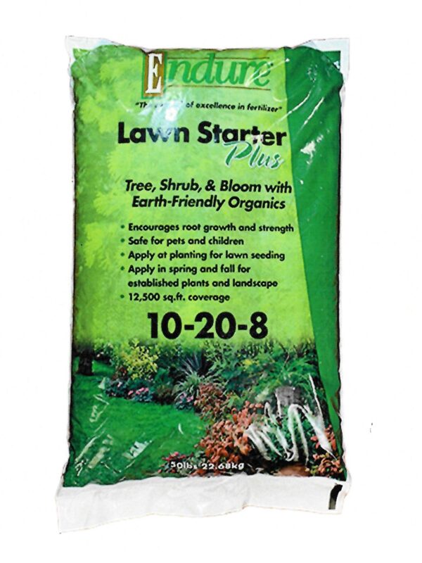 Bag of Endure Lawn Starter Plus Fertilizer